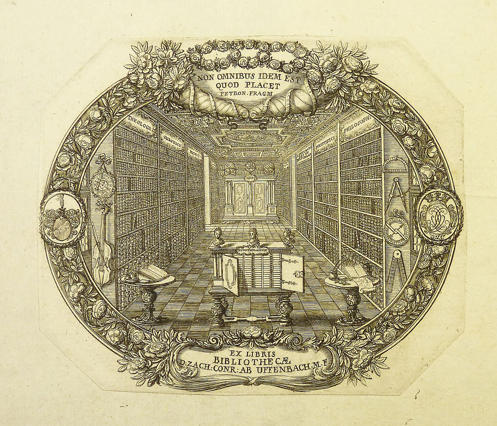 Uffenbahc, Bookplate of Zacharias Konrad von Uffenbach (1683-1734).jpg