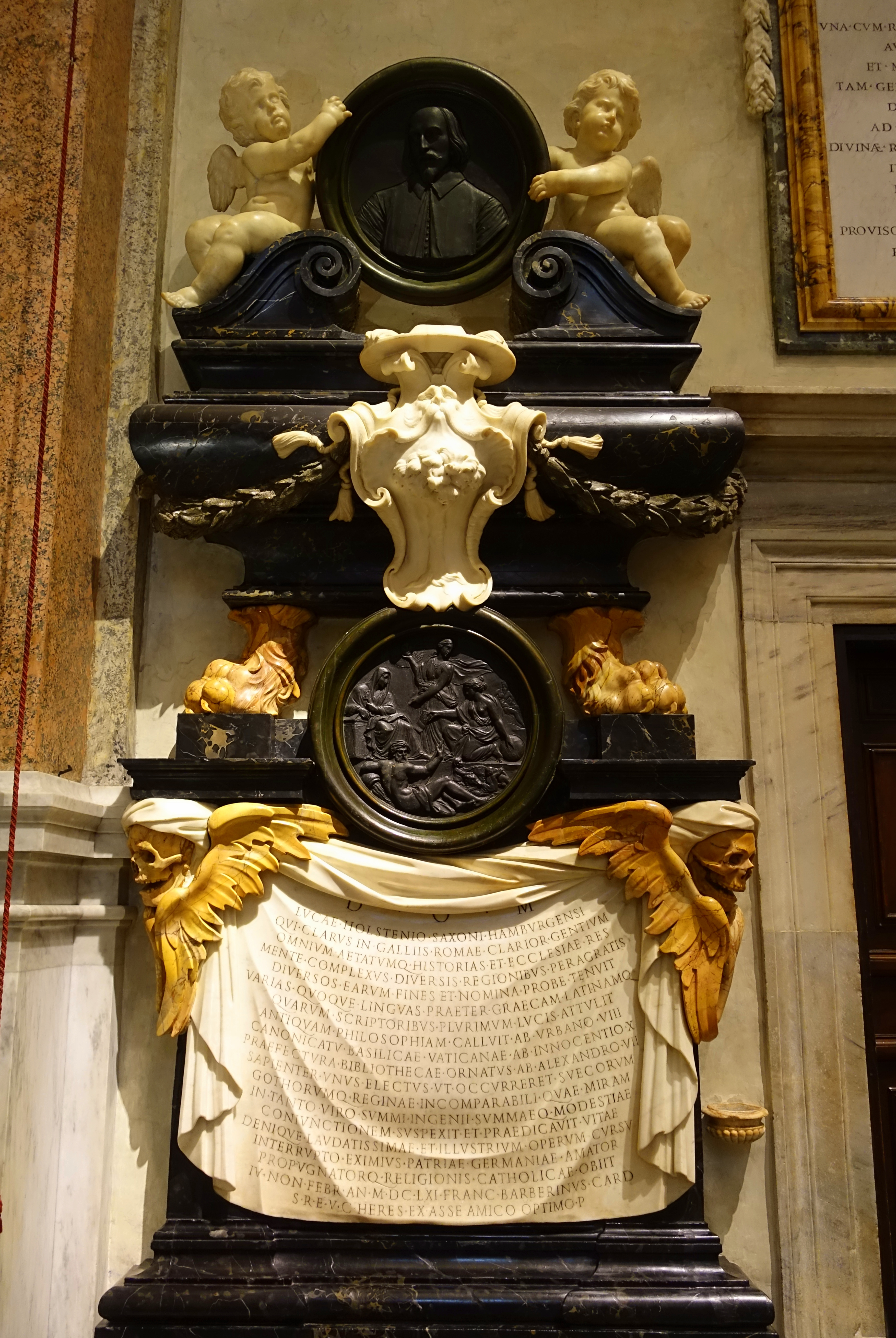 File:Holstenius, Lucas 6 memorial by Antonio Giorgetti - Santa Maria dell'Anima - Rome, .jpg