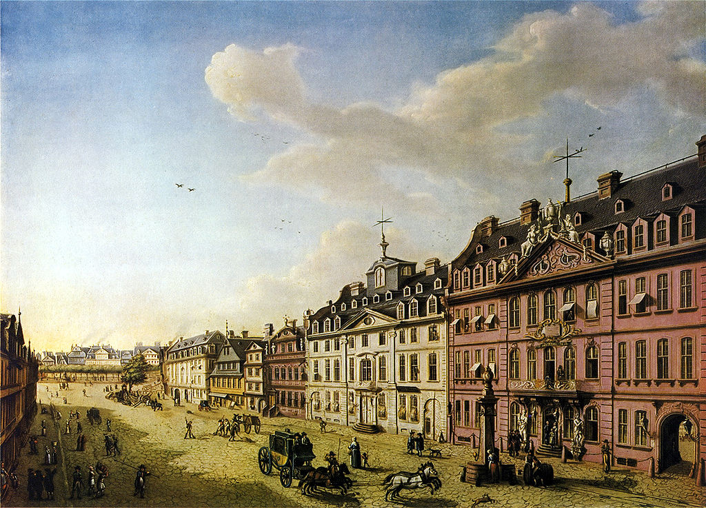 Uffenbach, Frankfurt Am Main-Johann Ludwig Ernst Morgenstern-Nordseite der westlichen Zeil vom Roten Haus bis zum Weidenhof-1793.jpg