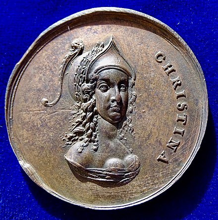 File:Christina of Sweden 6 Sebastian Dadler Original Medal N D (1648)Peace of Westphalia Obverse.jpg